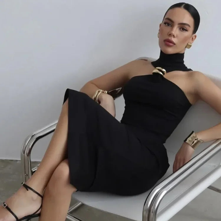 Shear Black Turtleneck