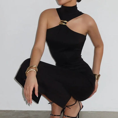 Shear Black Turtleneck